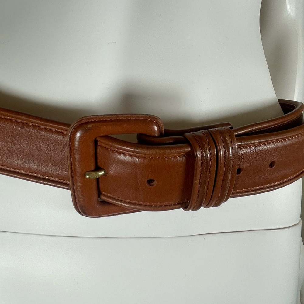 Coach Women’s Sz L British Tan Leather Belt Glove Tanned Cowhide Boho Classic